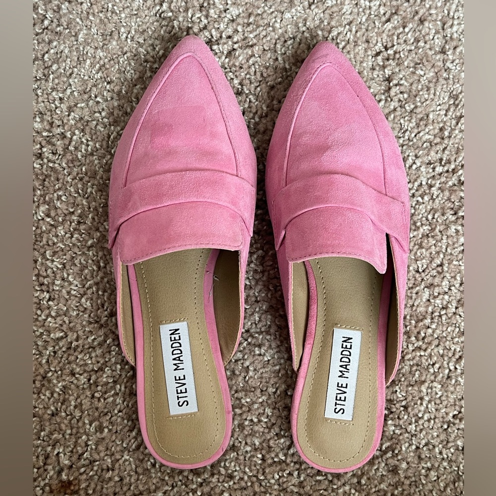 Steve Madden Women's Flavor Flat Mule Pink Suede Size 6